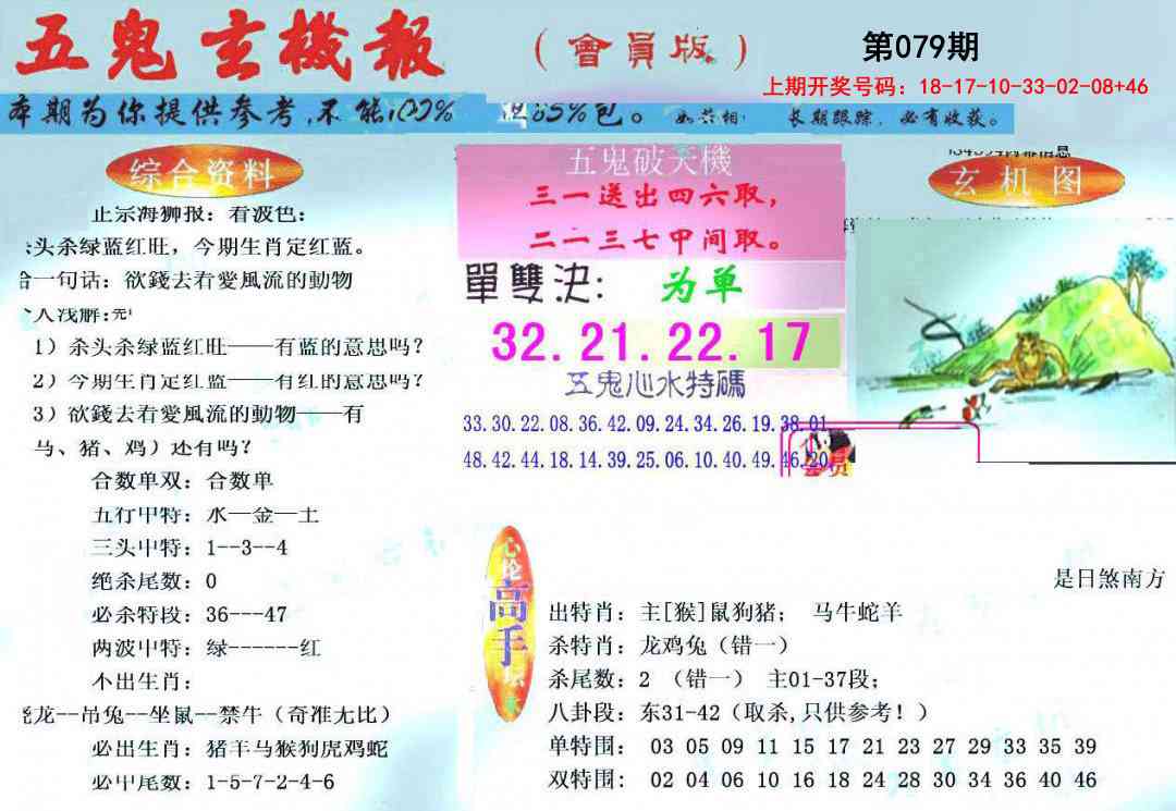 079期新五鬼玄机[图]